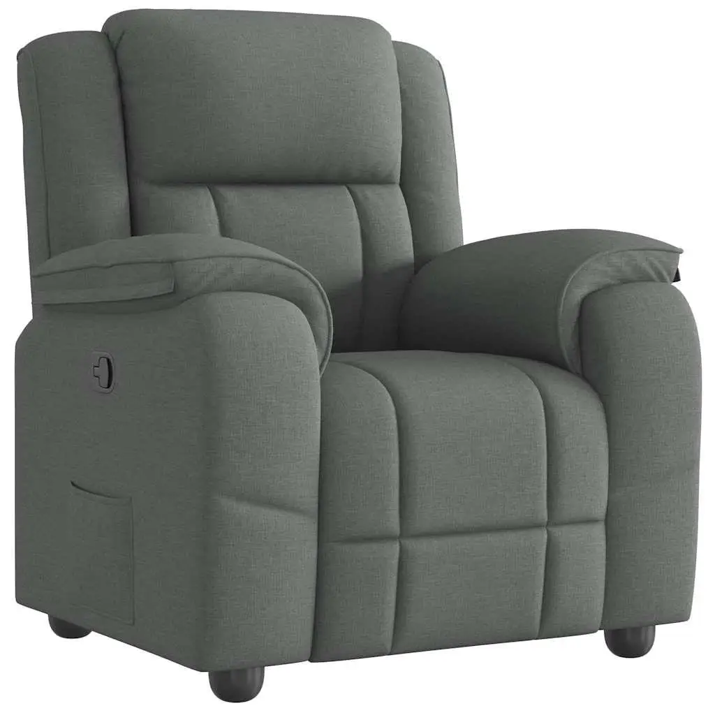 Dark Gray Fabric Recliner Chair – Comfortable Seating for Living Room & Home Theater