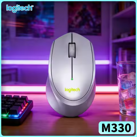 Logitech M330 Silent Wireless Mouse Portable 2.4G USB Nano Receiver Light Firm for Home Office Laptop PC Mac Desk