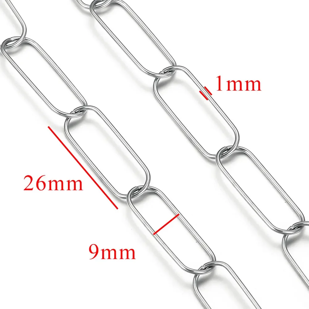 1m Stainless Steel DIY Chains, Jewelry Making Materials