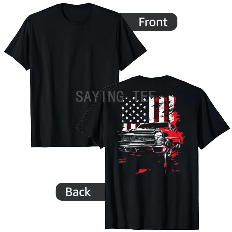 Nova SS Headlight Graphic 66-67 Old School Nova Classic Car T-Shirt Das beste 1966-1967 Nova Muscle Car T-Shirt mit USA-Flagge, Bekleidung, Neuheit – Detail 3