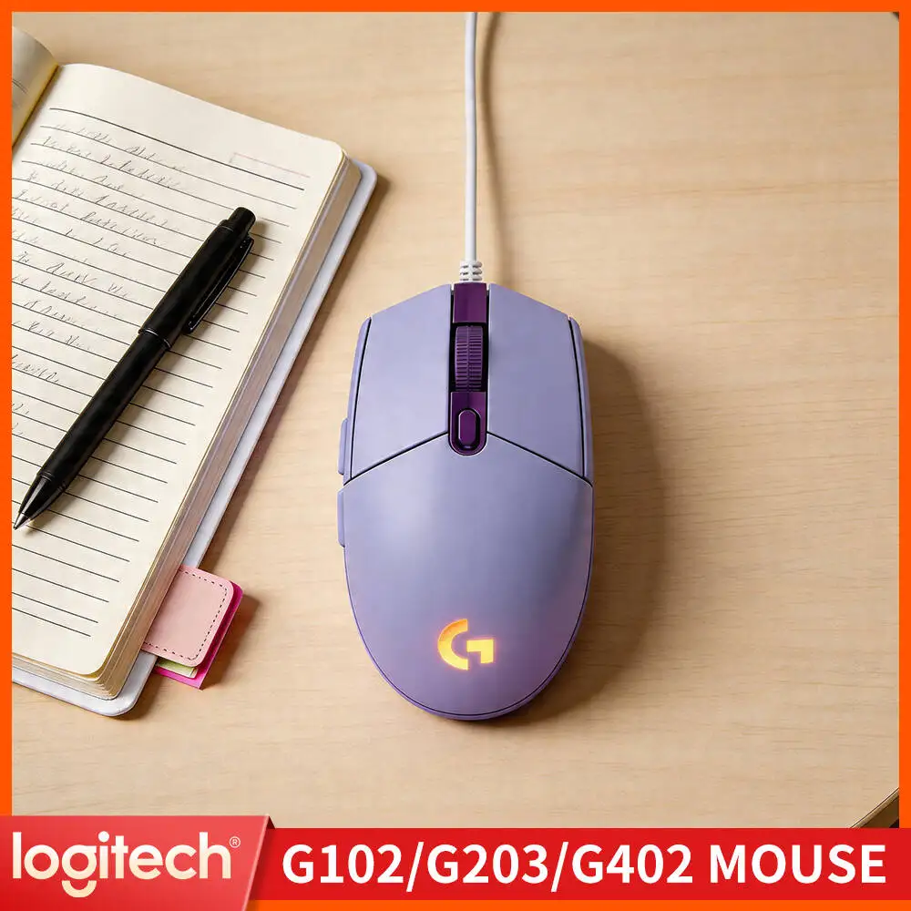 Logitech G102 Wired Mouse, 16.8M RGB Colors, 1000Hz Polling, 6 Keys, Lightweight Design for Esports & Office Work