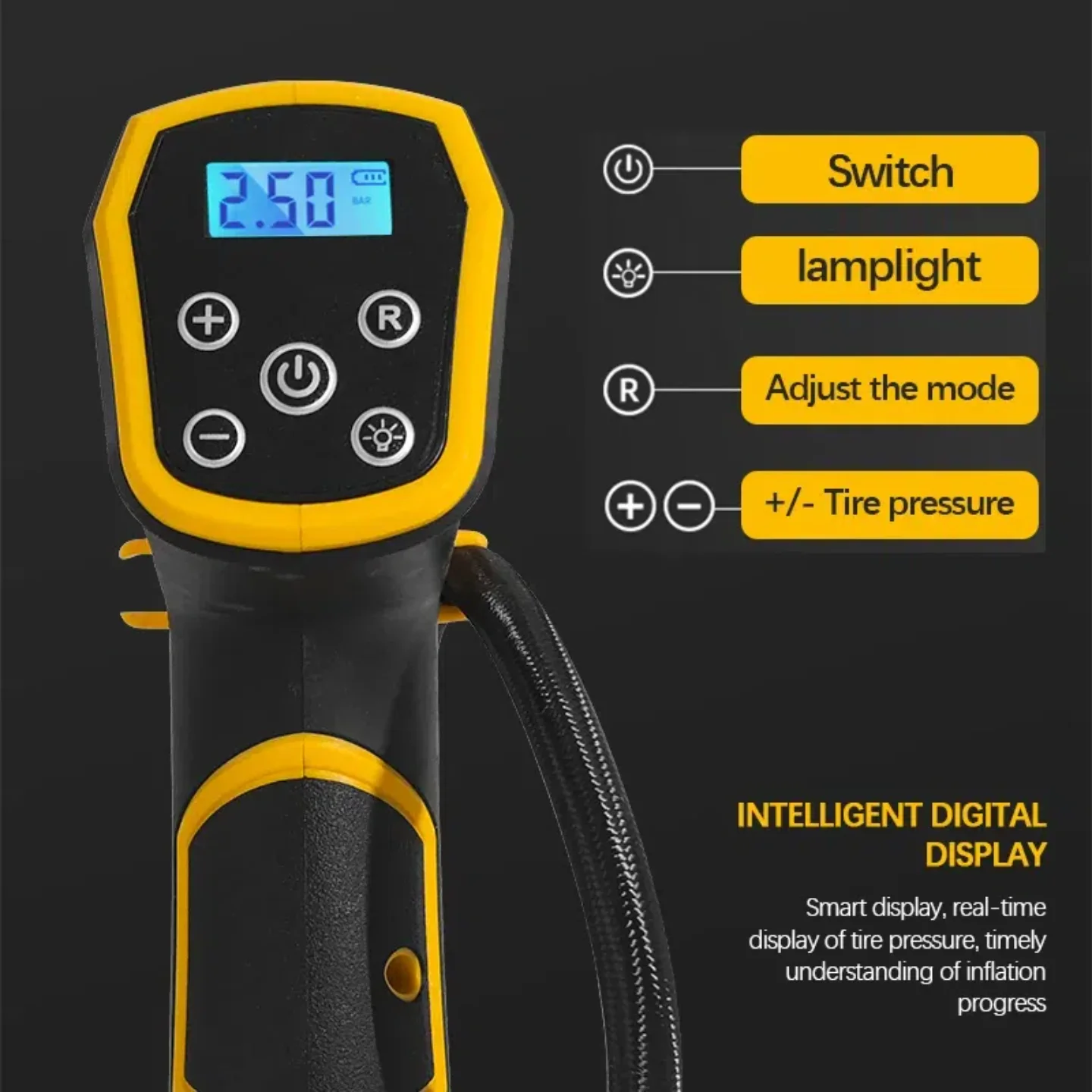 ل ديوالت سيارة التضخم مضخة هواء اللاسلكي منفاخ لإطارات السيارة ضاغط الهواء شاشة ديجيتال 20 فولت بطارية أداة السلطة #5