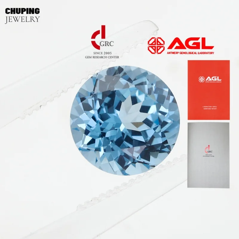 

Round Shape Flame Melted For Making Selectable AGL Certificate Lab Grown Aquamarine Great Choice For Handmade Jewelry Or Gifts