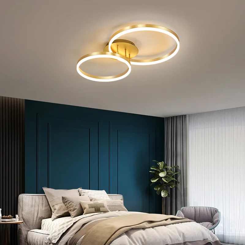 Modern Minimalist Circles Led Ceiling Lamp Lustre Round Ring Foyer Living Room Lights Dimmable Lighting Bedroom Lamps Fixtures