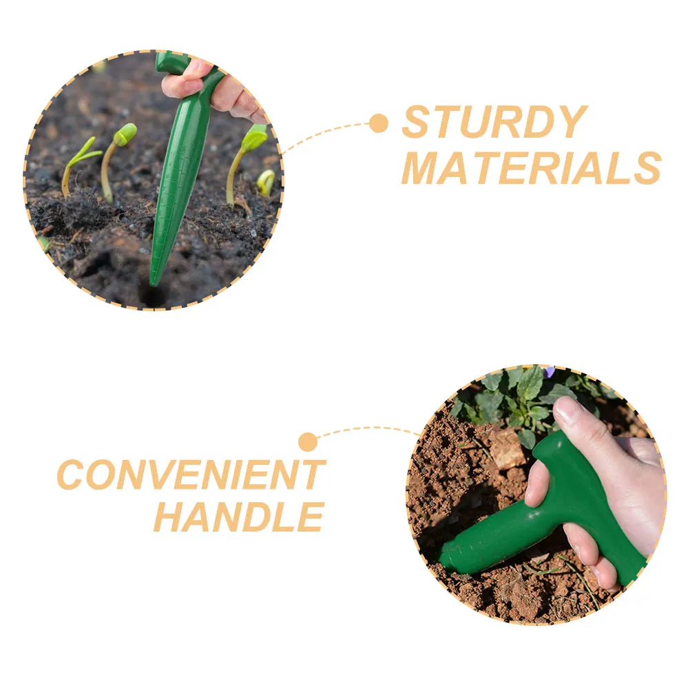 

5PCS Dibbler Digger Garden Hole Punch Handheld Bulb Planter Gardening Tool Set Sower Planting Loose Portable Dibber