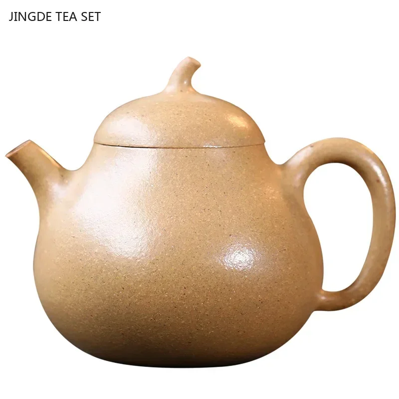 

1PCS 180ML Yixing purple clay teapot creative handmade high-end raw ore section mud eggplant melon teapot zisha tea set