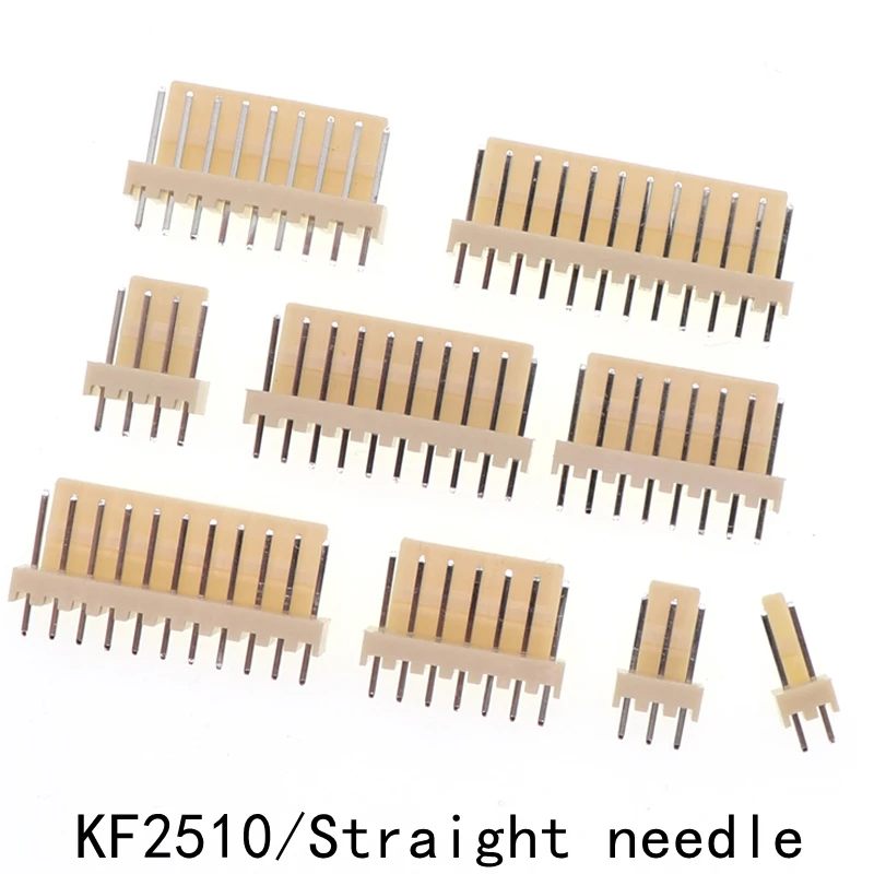 50pcs KF2510 Connector 2.54MM PITCH Male Pin Header 2P 3P 4P 5P 6P 7P 8P 9P 10P 11P 12P 14P 15P KF250 Straight needle PCB 2510