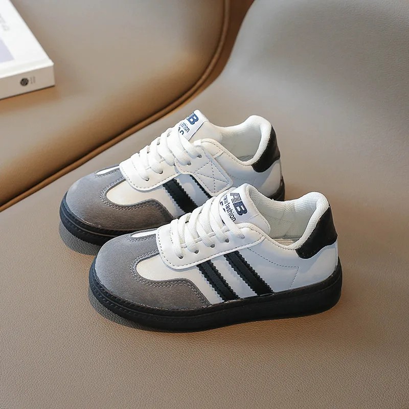 

2025 Child Sneakers Girl's Shoes Leather Splicing Kids Children's Hook Loop Casual Shoe Spring Girls Boy Trainers for 27-36