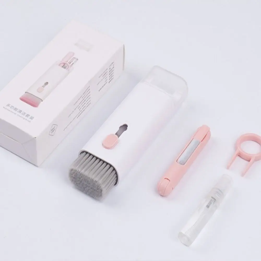 7 in 1 Computer Keyboard Cleaner Brush Kit Multifunctional Clearing Ash Headphone Cleaner Kit Keycap Puller Spray Bottle