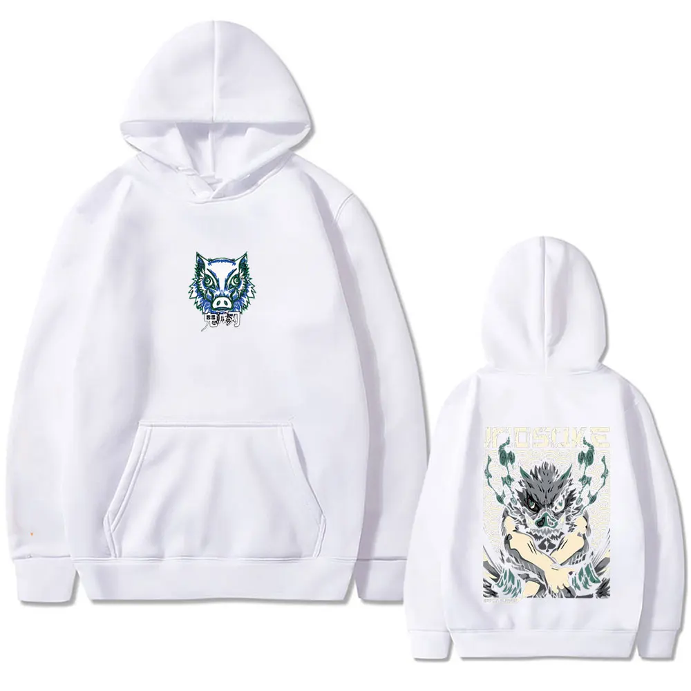 Anime Demon Slayer Hashibira Inosuke Hoodie Men Women Japanese Cartoon Casual Fleece Pullover Unisex Vintage Oversized Hoodies