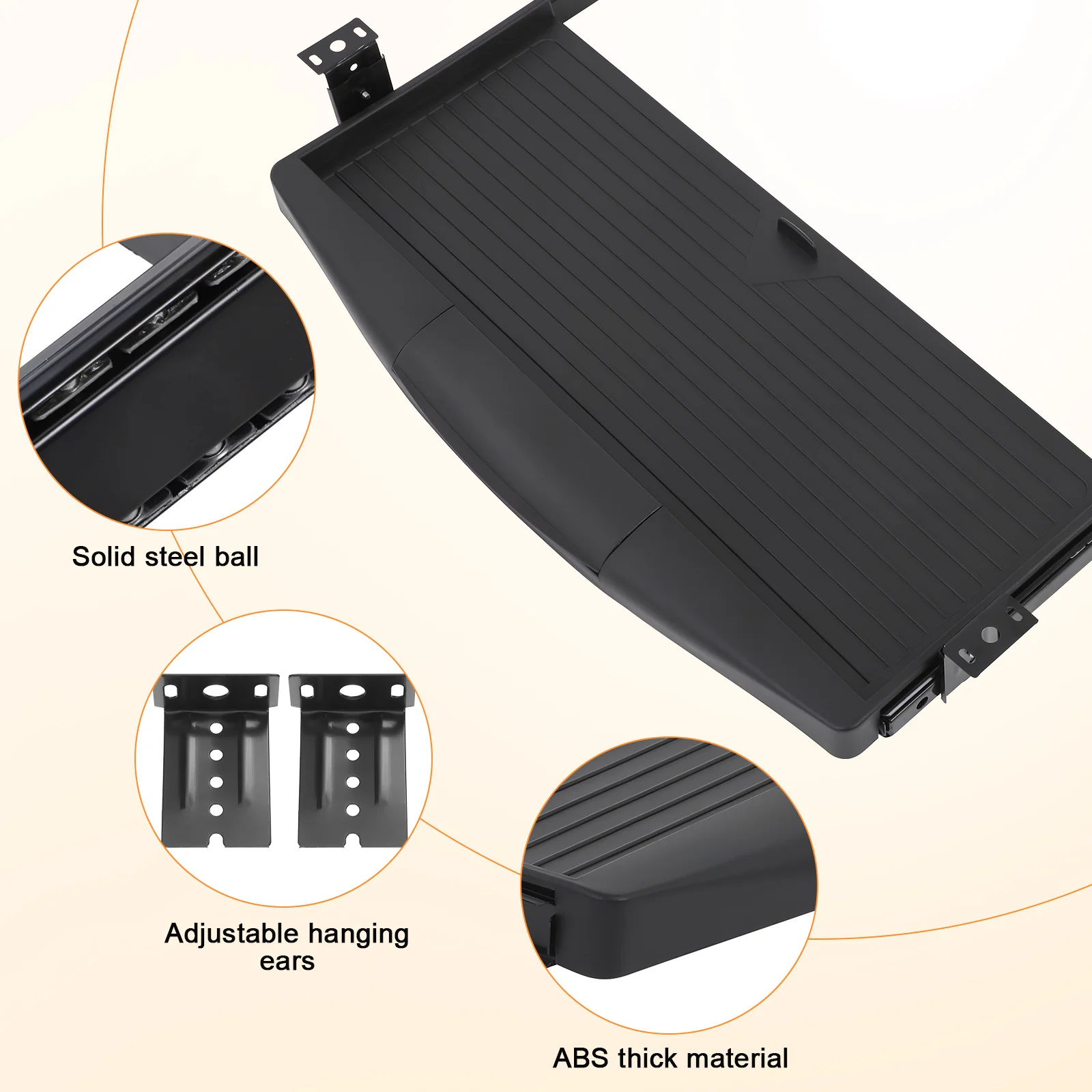 Large Mouse Pad Computer Keyboard Stand under Desk Drawer Bracket Extender Black Type Tray Organizers Office