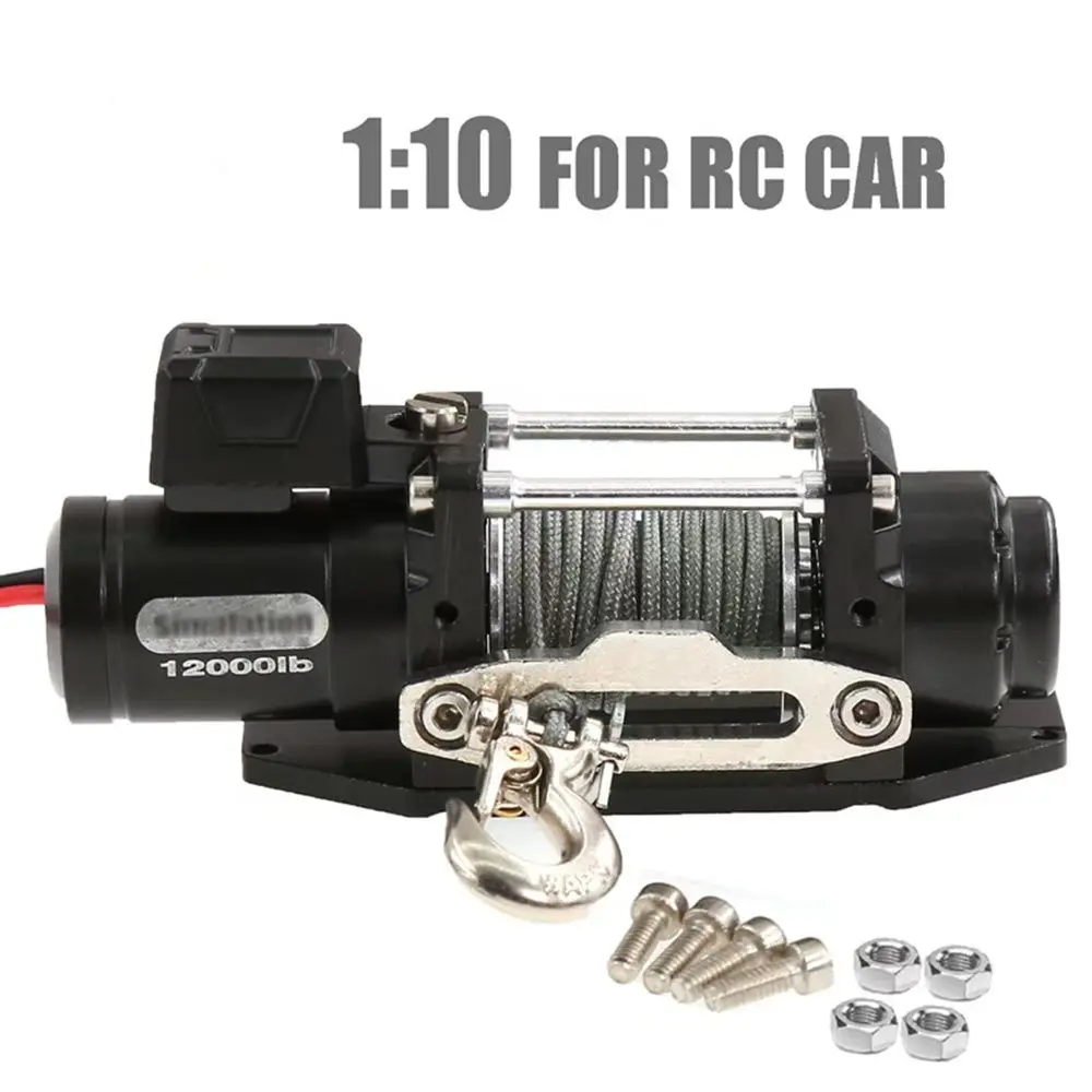 

1/10 RC Crawler Metal Winch for SCX10 TRX4 D90 D110 TRX6 | Heavy Duty Electric Winch with Remote | Waterproof Upgraded Parts