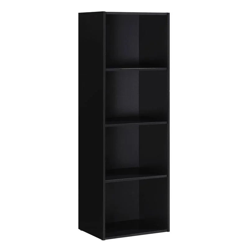 

Hodedah 12 x 16 x 47 Inch 4 Shelf Bookcase and Office Organizer, Black Finish