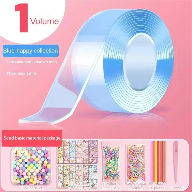 38-delige Nano-tape Bubbelset – Herbruikbare Dubbelzijdige Tape – Met Glitter, Pailletten, Pomp En Stickers – Creatief DIY-speelgoed