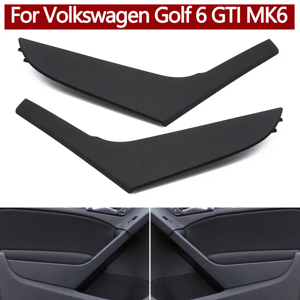 Car Interior Front Rear Door Black Left Right Handle Cover Trim For VW Golf 6 MK6 2009 2010 2011 2012 2013 5K4868039A 5K4868040A