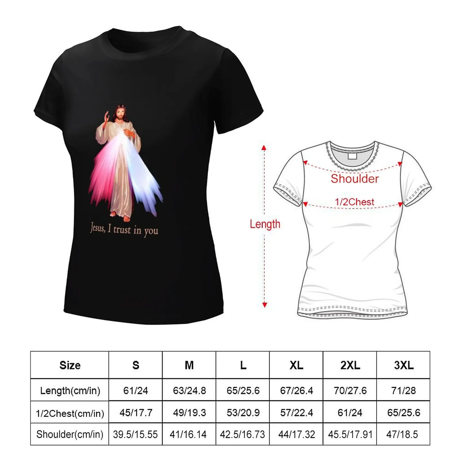 Jesus I trust you Divine Mercy Image (transparent background design) T-Shirt vintage anime clothes ariat shirts for Women