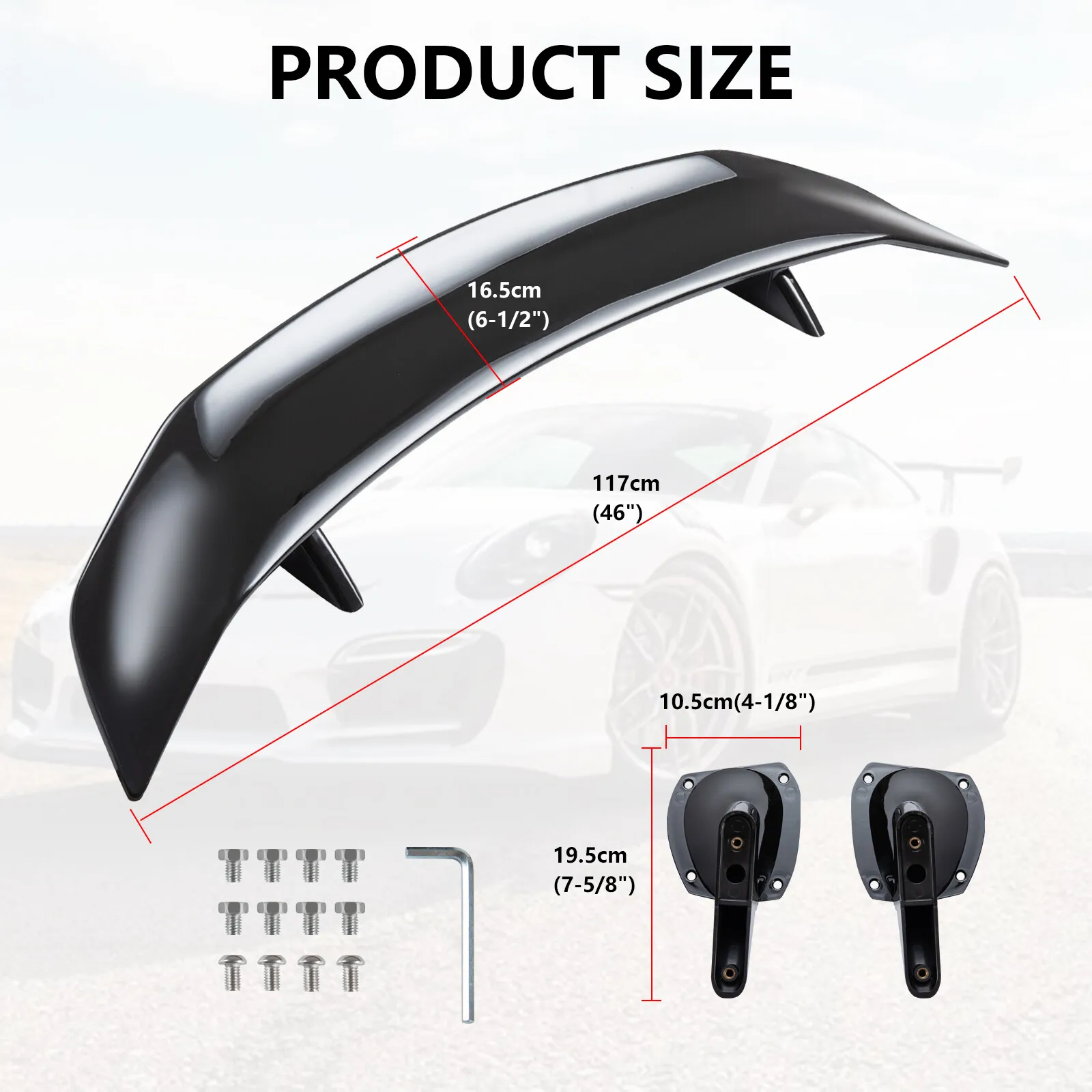 혼다 시빅 X 10세대용 46인치 GT 스타일 레이싱 글로스 리어 트렁크 스포일러 윙