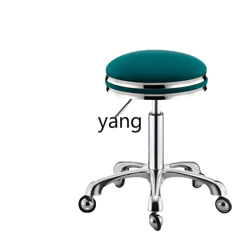 

LTT Pulley Hairdressing Chair Barber Stool for Hair Salon Rotating Master Stool Stainless Steel