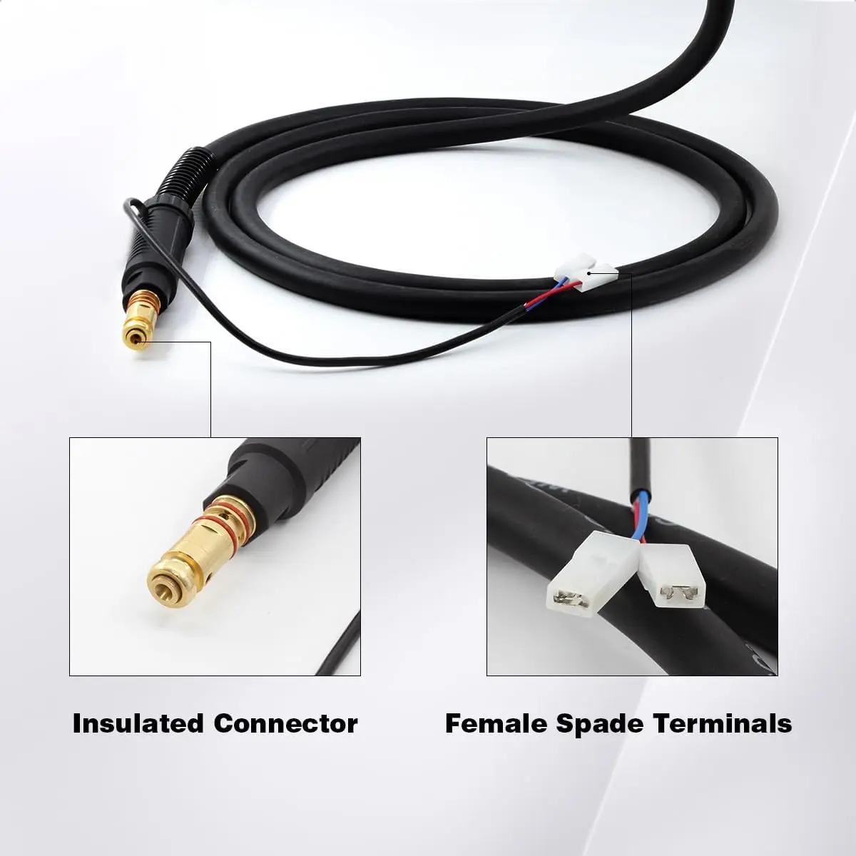 100A 10ft MIG Welding Torch K530-5 Replacement Gun with Female Spade Terminals Fit 100L Series Welding Torch