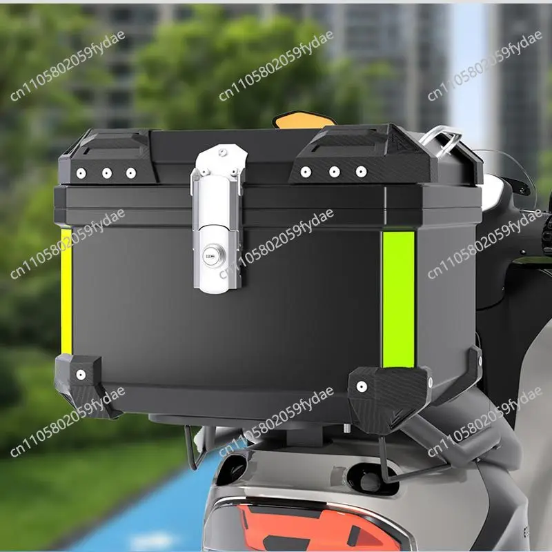 

Universal Motorcycle Top Case Waterproof Motorbike Trunk Tail Box with Stainless For Helmet Luggage