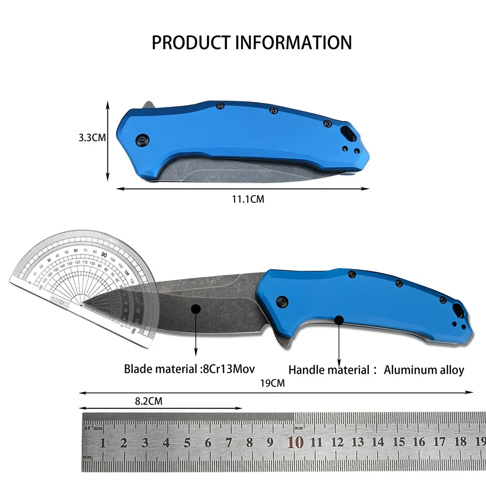 KS 1776 Pocket Folding Knife 420HC Blade Aluminium Alloy Handle Outdoor Hunting Survival Knives EDC Multi Tool Gift for Men