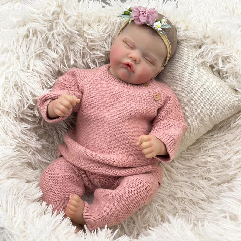 

48cm Reborn Baby Doll Quinbee Touch Soft Lifelike Newborn Baby Size Real Picture Handmade 3D Skin Rooted Hair Visible Veins