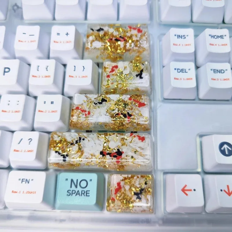 Mechanical Keyboard Resin Process Koi Fish All Colors Available Keycap Customized MX Key Caps Mechanical Keyboard Gift Idea
