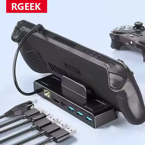 USB C to RJ45 Ethernet 60Hz Docking Station For Steam Deck TV Base Stand Hub Holder Dock 4K HDMI-compatible Steamdeck Console