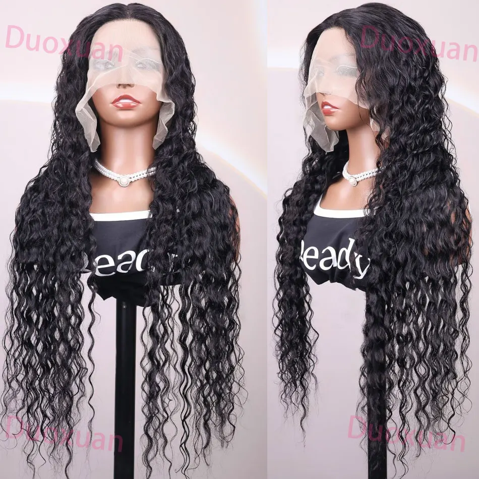 موجة عميقة 13x6 Hd الدانتيل أمامي باروكة من شعر طبيعي 200% الكثافة قبل قطعها موجة المياه السوداء باروكة من شعر طبيعي مجعد 13x4 الدانتيل شعر مستعار أمامي