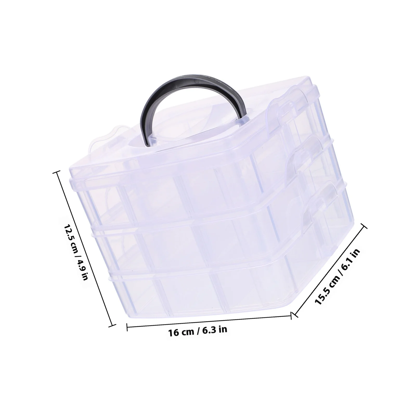 Caja de almacenamiento de tres capas transparente para organizador de cinta Washi, contenedor de caja de almacenamiento de suministros para manualidades de papel