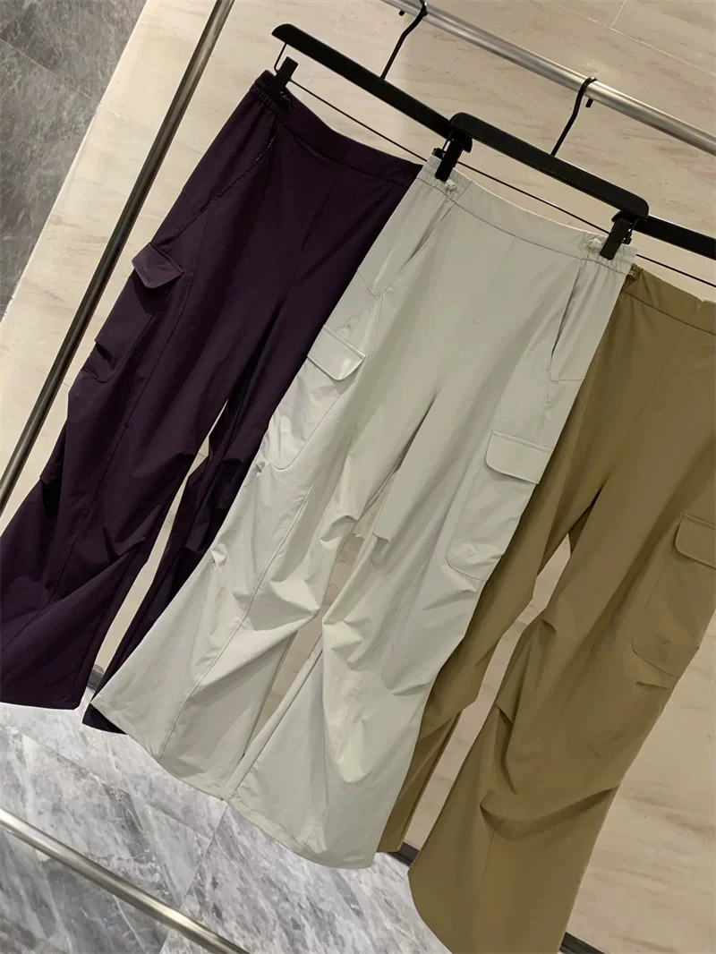 Outdoor Multi-Pocket Work Trousers High Waist Straight Leg Pants Casual Loose Fit Two-Way Wearable Trousers for Men