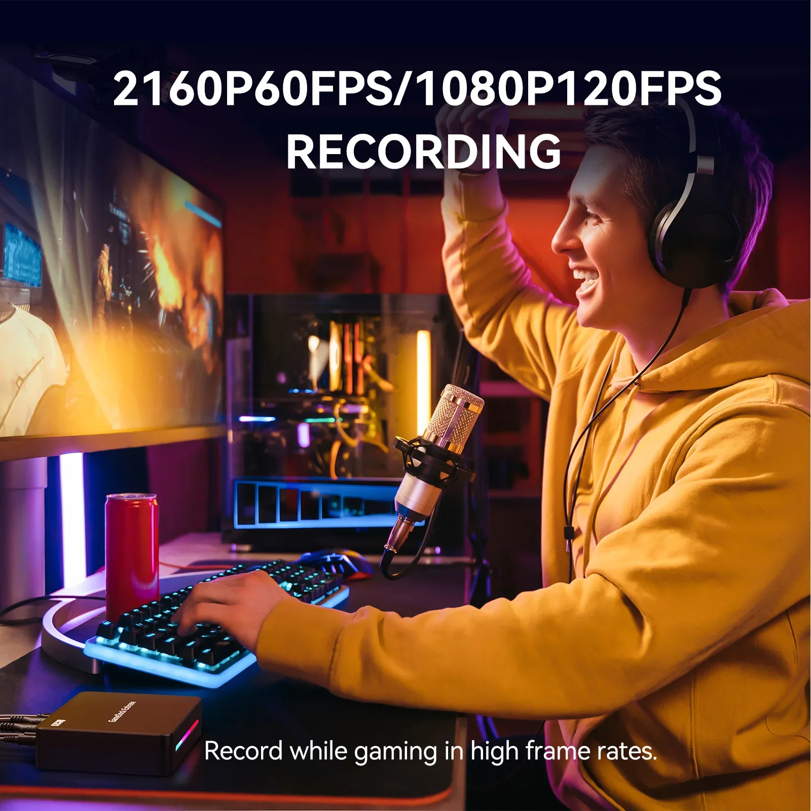 Ezcap 360 USB3.2 4K60Hz 1080p120Hz Video Recording Capture Card 4Kp60 1080p240 1440p120 Pass Through Loop W/ Microphone Line In