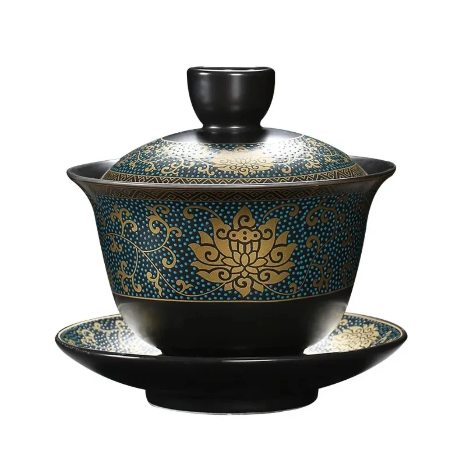 Experience the Authentic Timeless Classic of Handmade Black Clay Teaset - Traditional 200ml Gaiwan Tea Cups for a Truly Traditio