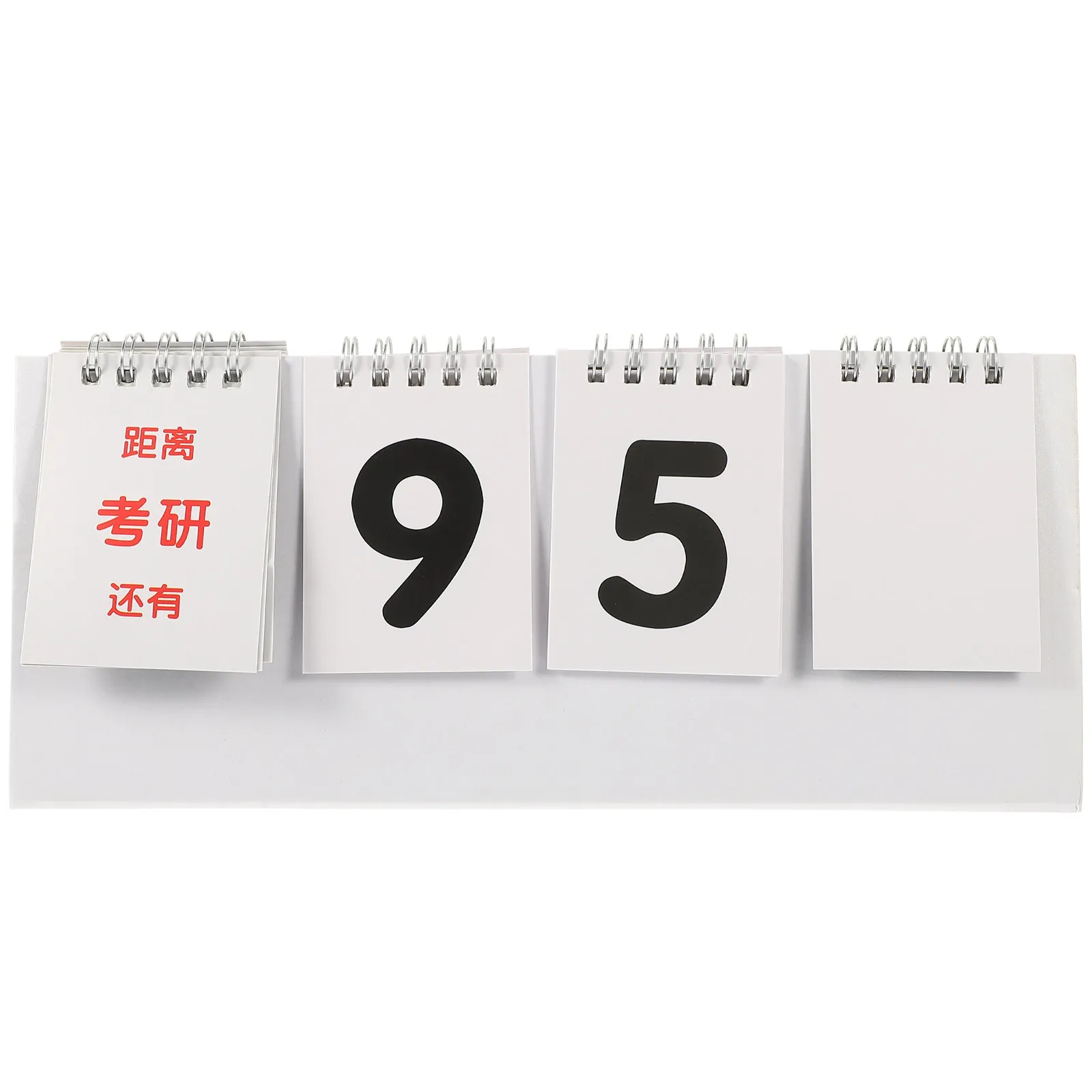 

White Reversible Perpetual Desk Calendar Modern Countdown Score Board Style Standing Desktop Calendar for Home Office Cafe