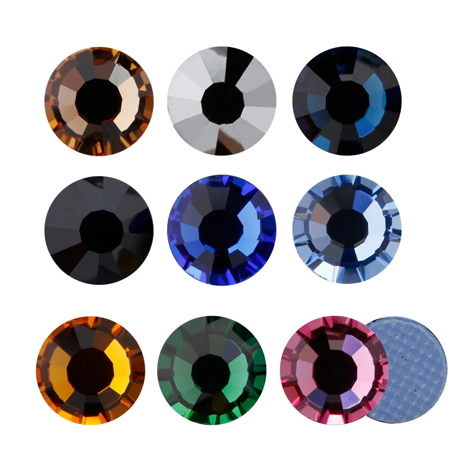 PUBRILEX Colorful Hotfix Rhinestones Flatback Crystal Strass for Garment Dress Accessories Shiny Glue on Clothing Decoration