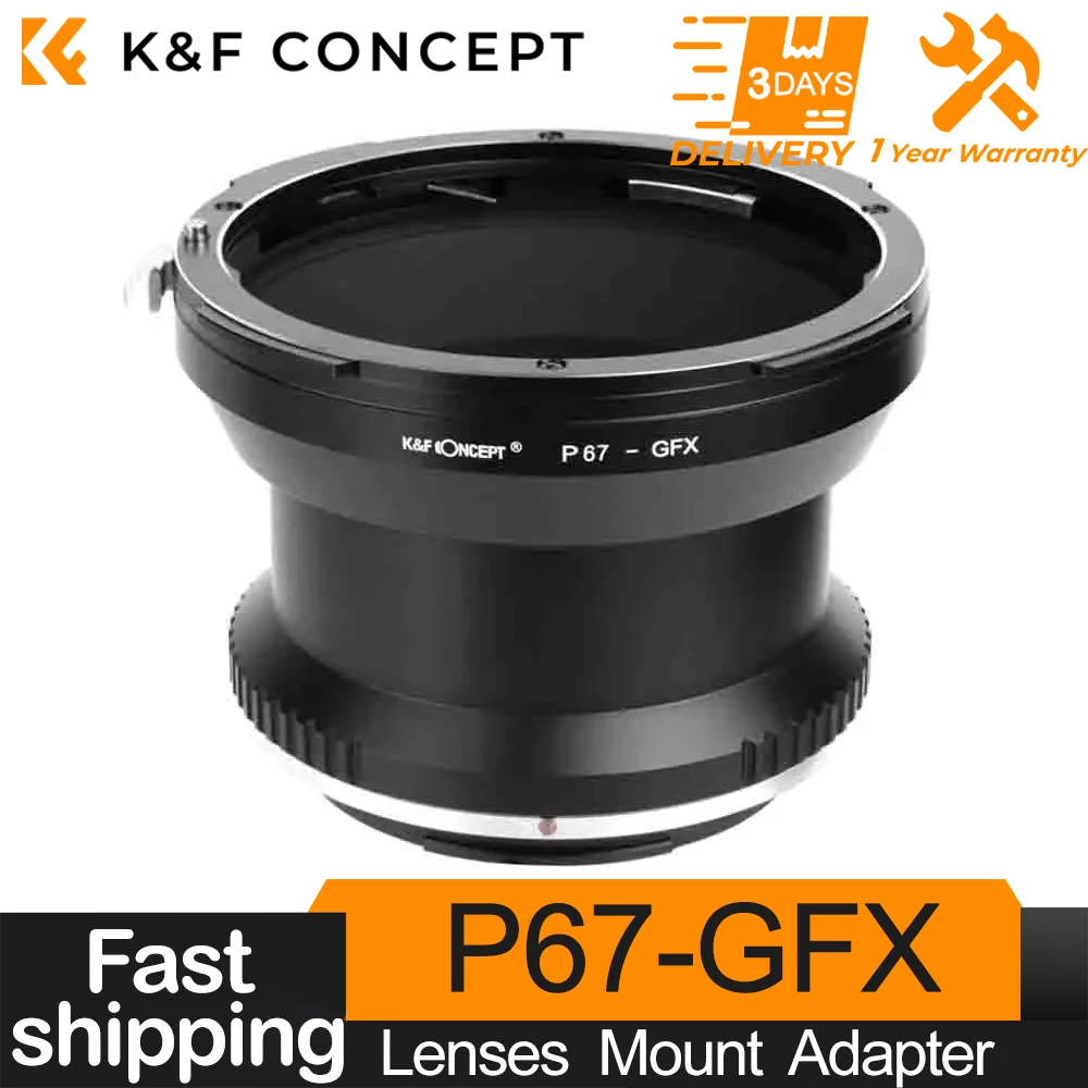 K&F Concept for PENTAX67-GFX Mount Adapter 6x7 Series (P67, PK67) Lenses to Canon Fuji Medium Format Camera Port Lens Adapter