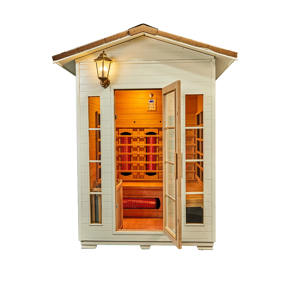 

Outdoor Hybrid Infrared and Steam Sauna Solid Combined Sauna Room for 3 Person Size