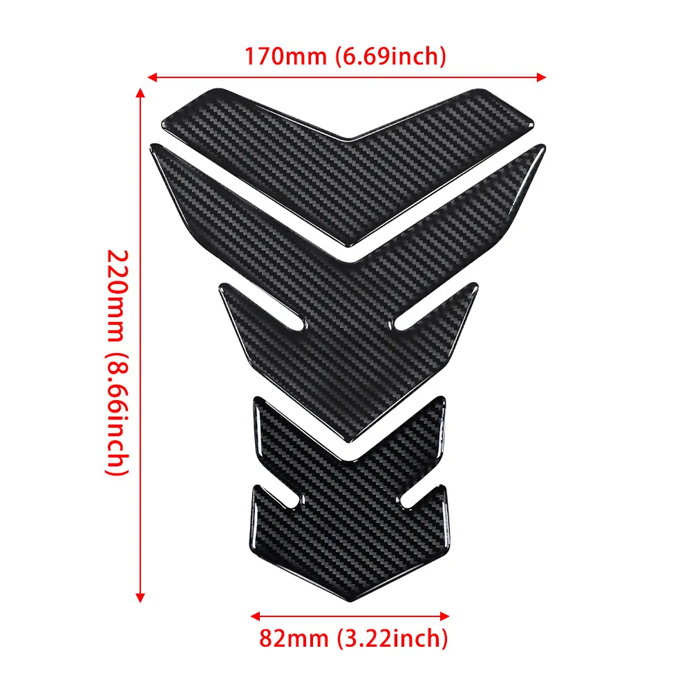 Universal Carbon Fiber 5D Sticker Gas Oil Fuel Tank Pad Protector Old School Bobber Cafe Racer Old School