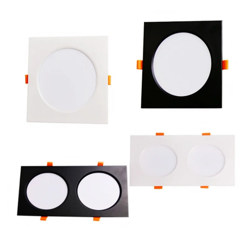 Single and double head downlight grille panel light Square embedded ultra-thin LED light gall spot light indoor lighting