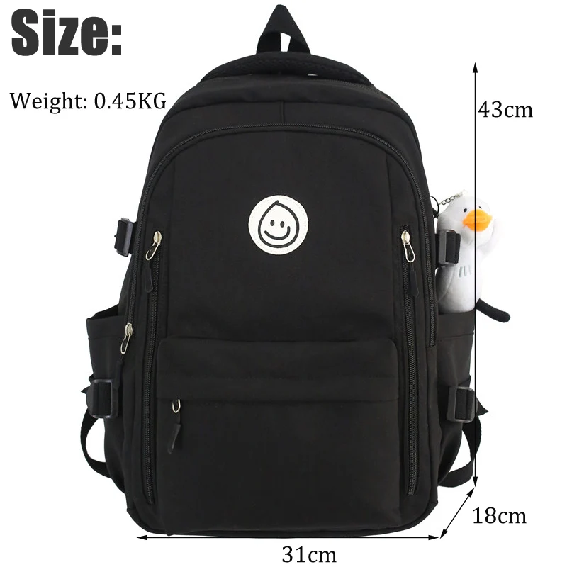 Backpack Large Female Cute College Bag Girl Travel Book Backpack Nylon Fashion Ladies Leisure Bag Women Laptop Men School Bags