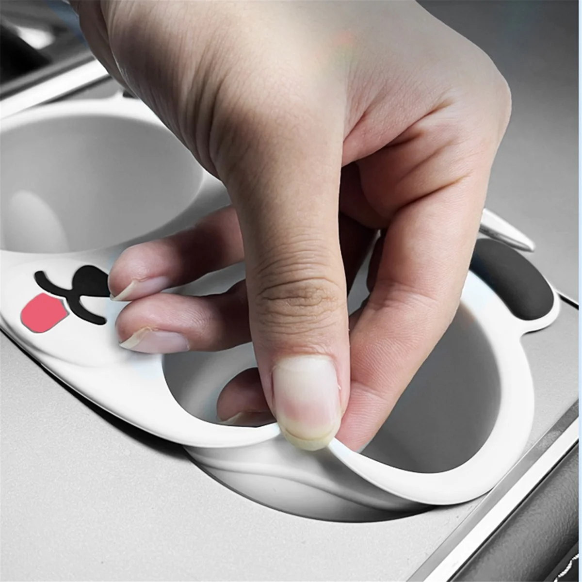 Z0C-hFor Tesla Model 3 Cup Holder Central Control Drinks Holder for Model Y 2023 Panda Pattern Water Cup