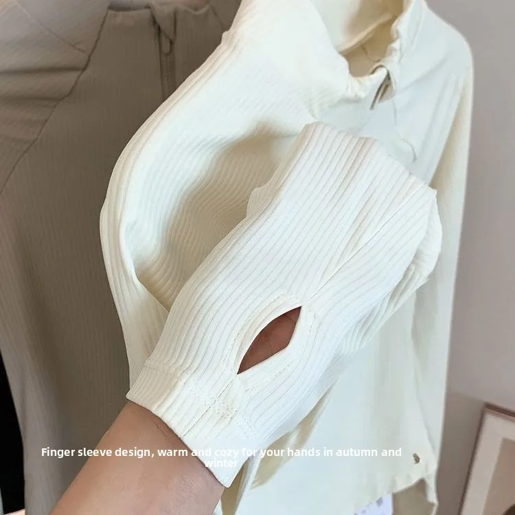 Women Autumn Winter Half‑Zip Stand Collar Long Sleeve Yoga Top Slim Fit Breathable Lightweight Fitness Sports T‑Shirt image 6