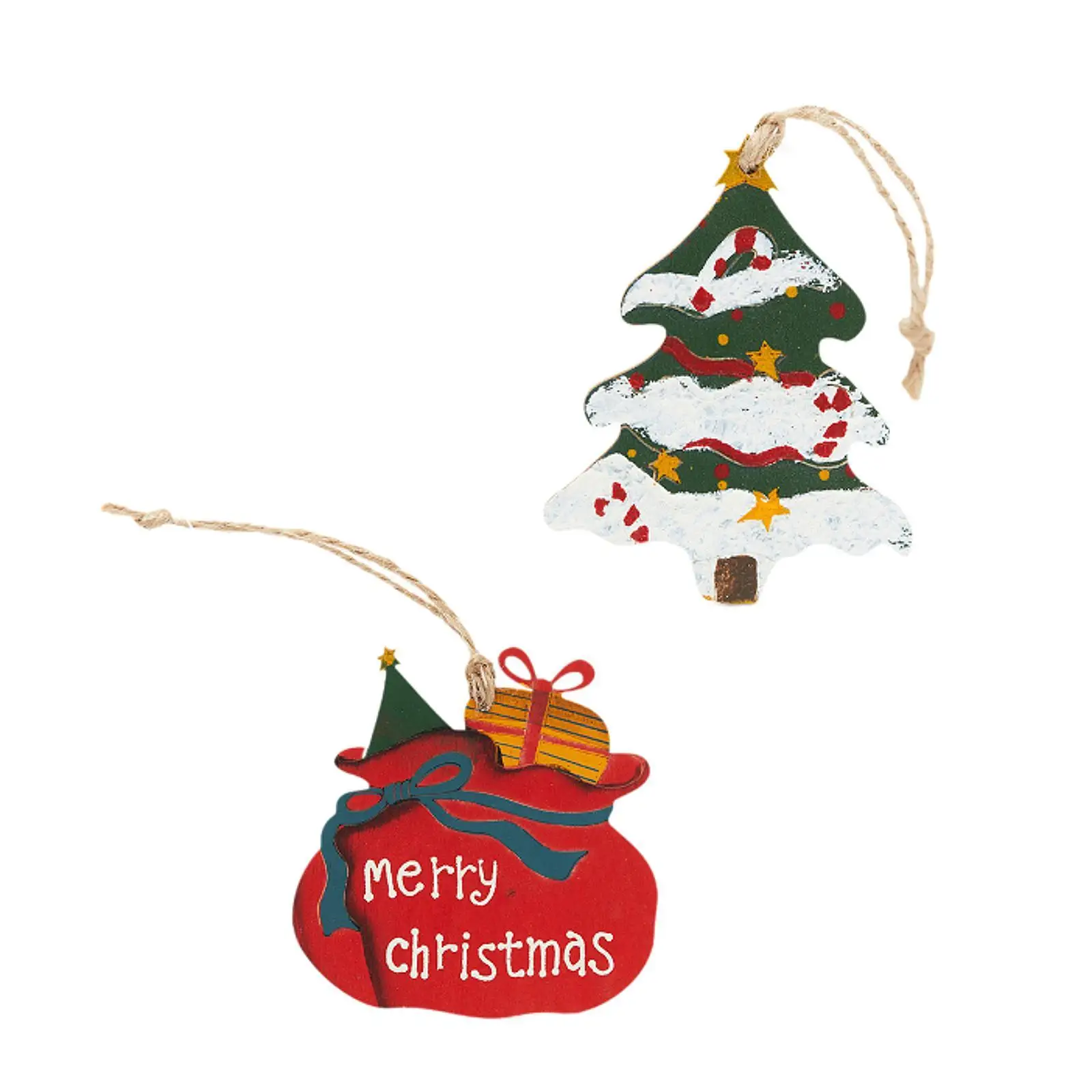 Christmas Tree Hanging Pendant Photo Props Wood Home Decor Christmas Tree Decorations for Home Bedroom Fireplace Door Holiday