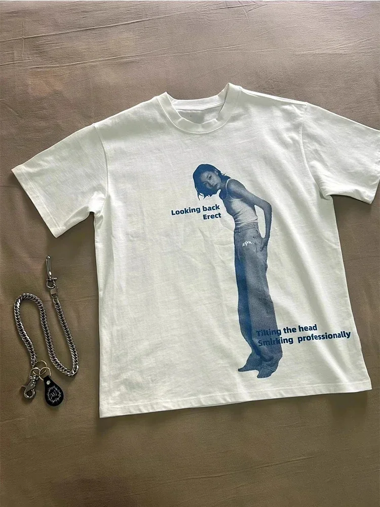 Streetwear Fashion Y2k Stil 90er Jahre Coole Mädchen Punk Grafiken Männer Frauen Top Vintage Punk T-shirt Casual Kurzarm T-shirt sommer Tees