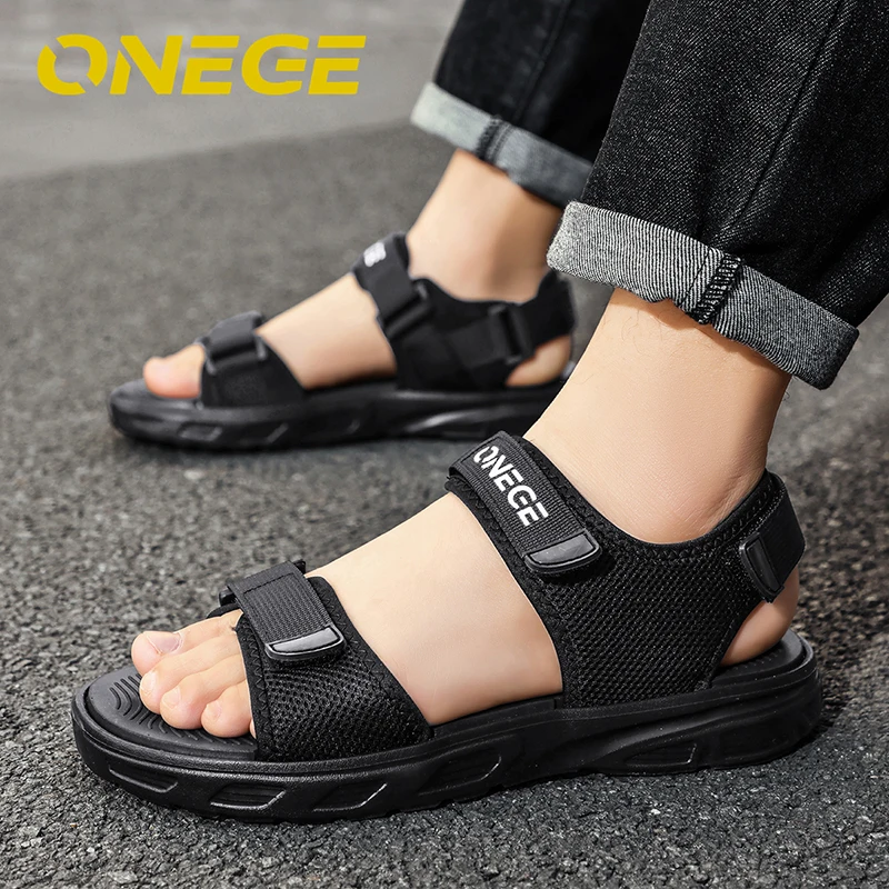 

D2668 a Pair of New Summer Non-Slip Men's Sandals, Sports Outdoor Shoes, Wear-Resistant Driver's Shoes, Youth Large Size Soft-Soled Casual Beach Shoes