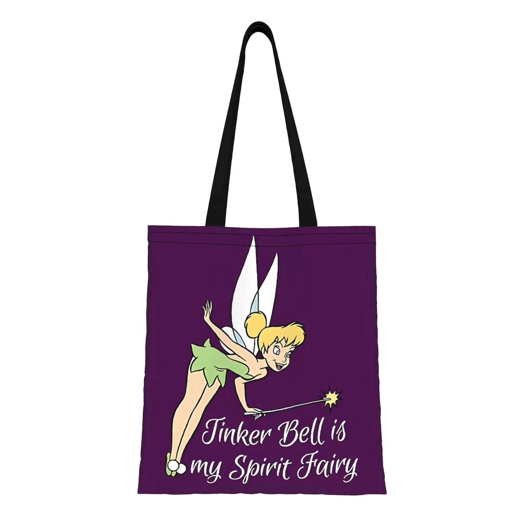 

Back to school season Spirit Fairy Tinker Bell Canvas Tote Bag Perfect for Travel Women's Top-Handle Bags