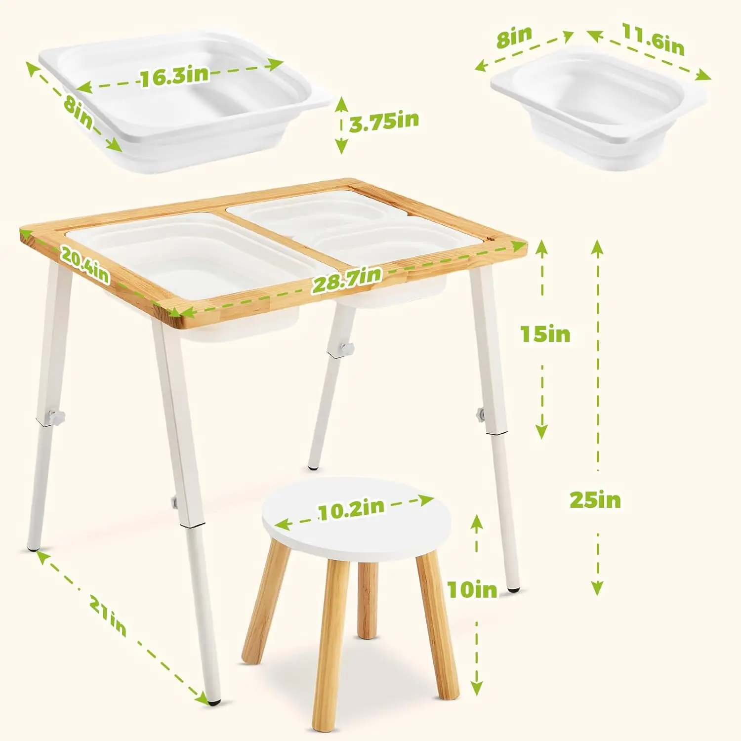 Mesa e bancos para crianças de 1 a 5 anos, mesa infantil com 3 caixas, tampas graváveis, mesa e cadeiras de jogo de altura ajustável, mesa pré-escolar/