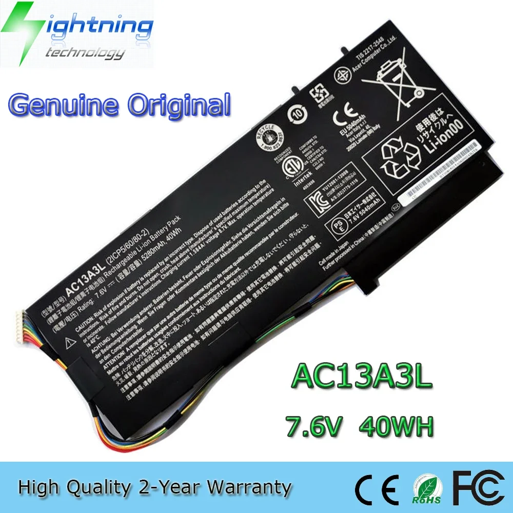 Brand New Genuine Original AC13A3L 7.6V 40Wh Laptop Battery for Acer Aspire P3-131 P3-171 X313 X313-E X313-M P3-171