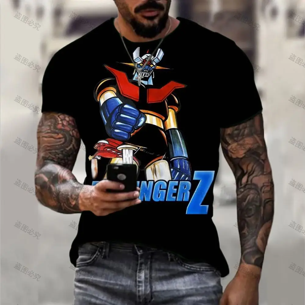 

T-shirts Shirt Men New Mazinger Z Men's T-shirt 2024 Essentials Leisure Y2k Tops HD Print Clothes Harajuku Cartoon Anime Fashion