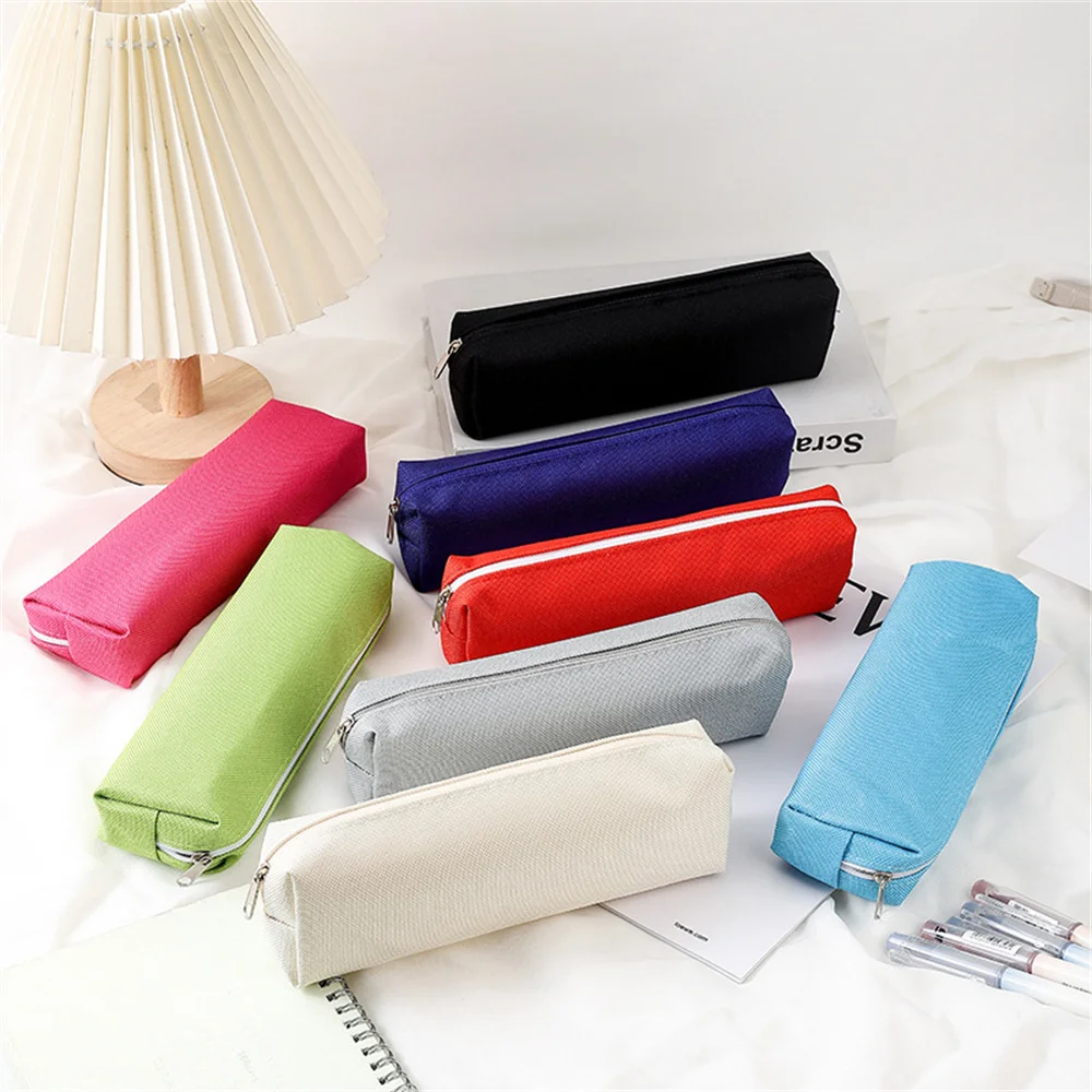 Simple Portable Pencil Case Oxford Cloth Pencil Bag For Students Back To School Storage Stationery Supply Pencil Pouch